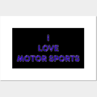 I Love Motor Sports - Purple Posters and Art